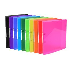 Classeur 2 anneaux plastifié Exacompta Iderama A4 maxi - Dos 4 cm couleurs assorties