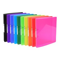 Binder with 2 plastic rings Exacompta Iderama A4 maxi - 4 cm spine assorted colors