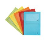 Chemises coin papier avec fenêtre Super Exacompta A4 160 g couleurs assorties - Paquet de 50