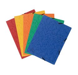 3-flap elastic folder Exacompta 24 x 32 cm - assorted colors
