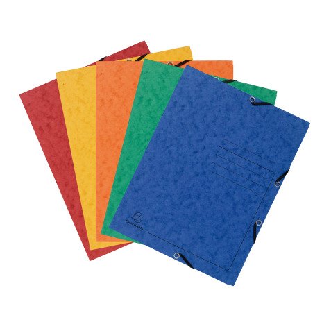 Chemise à élastique 3 rabats carte Exacompta 24 x 32 cm - couleurs assorties