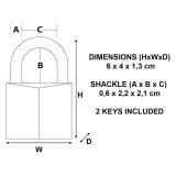 Cadenas à clé Masterlock 140EURD en laiton massif 40 mm