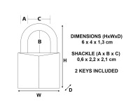 Cadenas à clé Masterlock 140EURD en laiton massif 40 mm