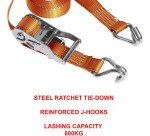 Sangle d'arrimage à cliquet avec crochets Master Lock 3211EURDAT 4,5 m x 35 mm, orange