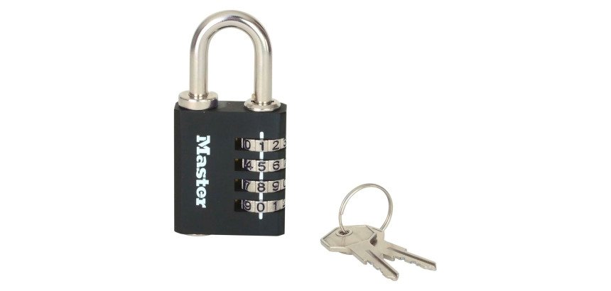 Cadenas à code et clé Master Lock 7641EURDBLK en zinc massif 40 mm