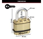 Cadenas haute sécurité Master Lock Excell® M1BEURD en acier laminé 45 mm