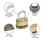 Cadenas haute sécurité Master Lock Excell® M1BEURD en acier laminé 45 mm