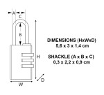 Cadenas à code Master Lock 620EURD en aluminium 20 mm