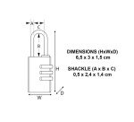 Cadenas à code Master Lock 630EURD en aluminium massif 30 mm
