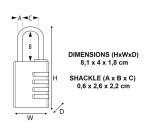 Cadenas à code Master Lock 604EURD en aluminium massif 40mm