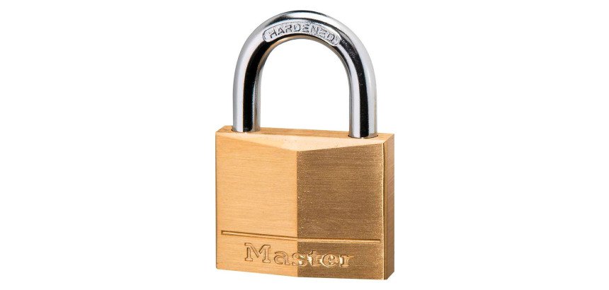 Cadenas à clé Masterlock 140EURD en laiton massif 40 mm