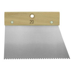 Square glue spatula 20 cm, 6 x 6 x 6 mm teeth