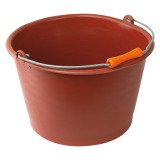 Seau évasé en plastique 16 litres avec poignée, rouge