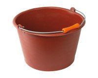 Emmer van 16 liter  handvat, rood