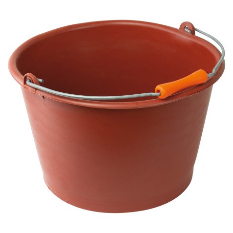 Seau évasé en plastique 16 litres avec poignée, rouge