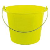 Seau de maçon plastique 11 litres, jaune fluo