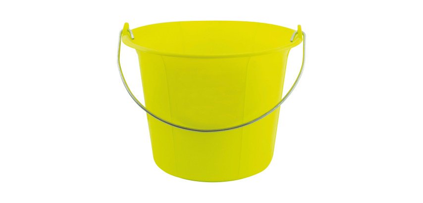 Seau de maçon plastique 11 litres, jaune fluo