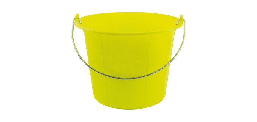 Seau de maçon plastique 11 litres, jaune fluo