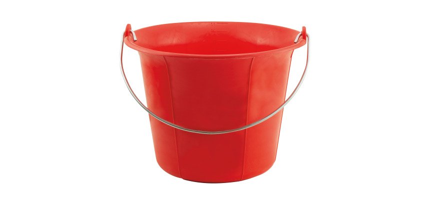 Seau de maçon plastique 11 litres - Rouge vif