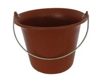 Emmer met ronde bodem van 11 liter, rood