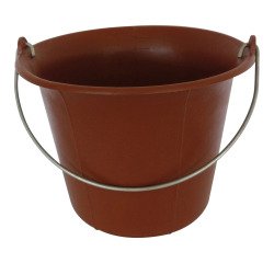 Emmer met ronde bodem van 11 liter, rood