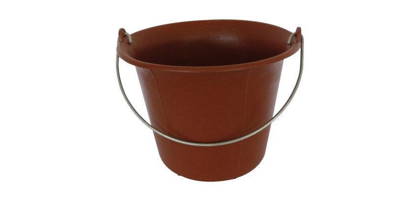 Bucket with rounded bottom 11 liters, red