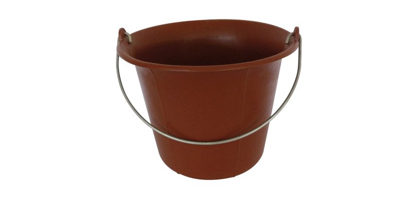 Seau de maçon à fond arrondi 11 litres, rouge