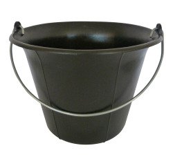 Flat-bottomed mason's bucket 11 liters, black