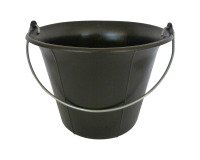 Emmer met platte bodem van 11 liter, zwart
