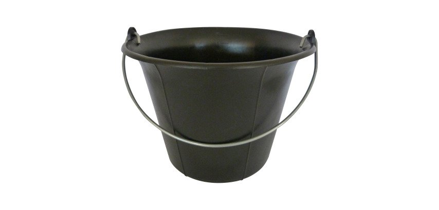 Seau de maçon à fond plat 11 litres, noir