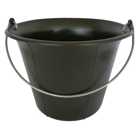 Seau de maçon à fond plat 11 litres, noir