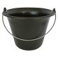 Seau de maçon à fond plat 11 litres, noir