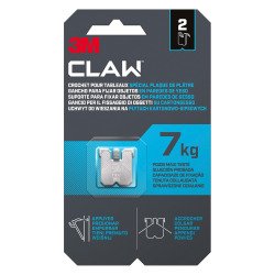 Crochet pour tableaux spécial plaque de plâtre 3M CLAW 7 kg - paquet de 2 crochets