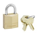 Cadenas à clé Masterlock 120EURD en laiton massif 20 mm