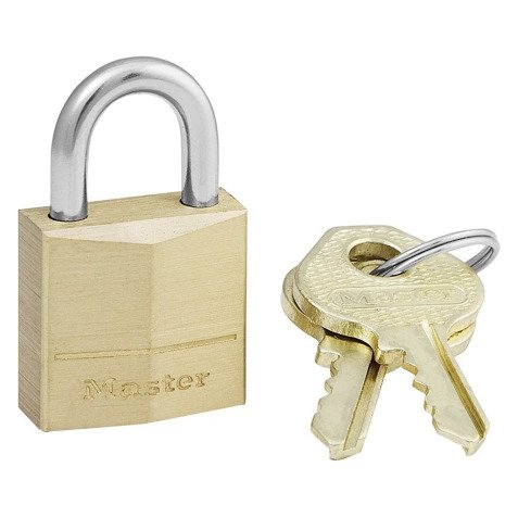 Cadenas à clé Masterlock 120EURD en laiton massif 20 mm