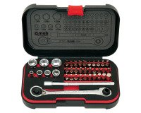 Ratel en dopsleutels 1/4" - Set Mob XS met 39 stuks