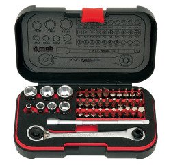 Ratel en dopsleutels 1/4" - Set Mob XS met 39 stuks