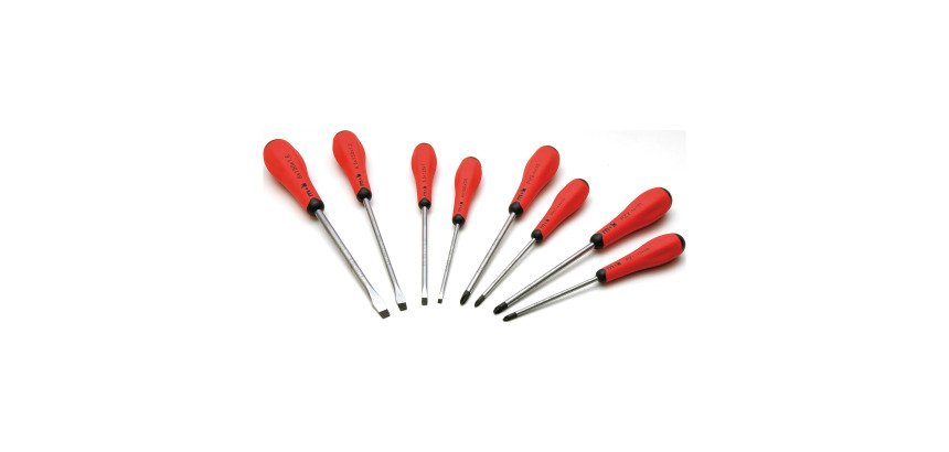 Jeu de 8 tournevis (fente + Phillips® + Pozidriv®) Mob