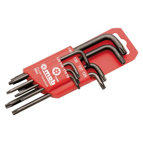 Étui de 8 clés mâles Tamper Torx CRV (Acier Chrome-Vanadium)