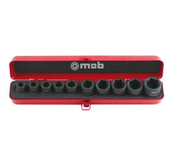 Metalen set met Impact doppen 1/2'' Mob - 10 stuks