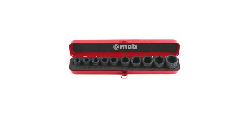 Coffret métallique de douilles Impact 1/2''  Mob - 10 Pièces