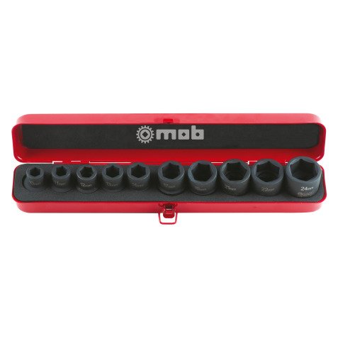 Coffret métallique de douilles Impact 1/2''  Mob - 10 Pièces