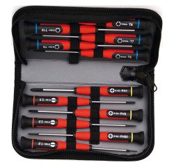 Jeu de 12 tournevis micro Mob (Fente, Phillips®, Torx®)