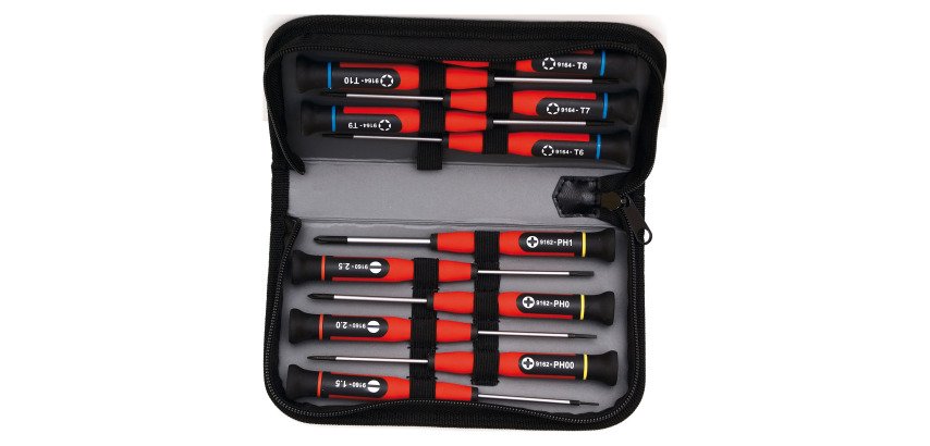 Game of 12 micro Mob screwdrivers (Slotted, Phillips®, Torx®)