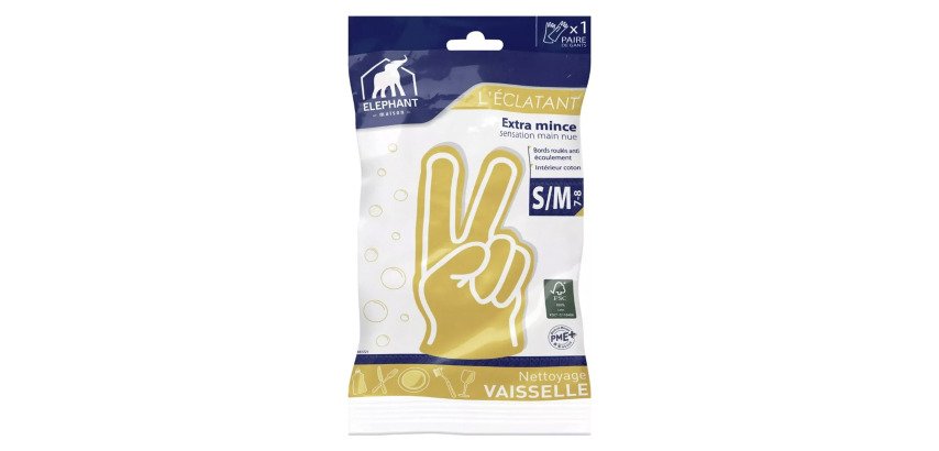 Handschuhe L'Eclatant Latex Gelb Zweite Haut - Das Paar, Größe S/M
