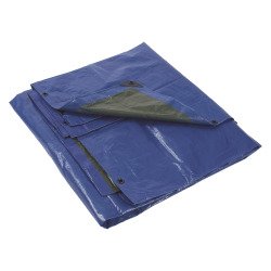Bâche polyéthylène armée L 3 x l 2 m, vert/bleu