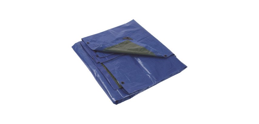 Bâche polyéthylène armée L 5 x l 4 m, vert/bleu