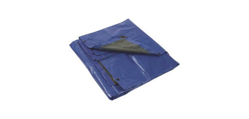 Bâche polyéthylène armée L 5 x l 4 m, vert/bleu
