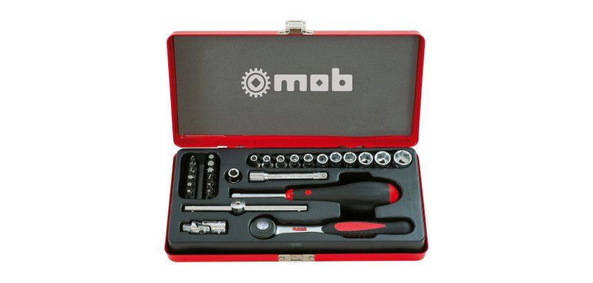 Coffret Métallique 1/4" Mob - 29 Pièces Cliquet Rond Premium