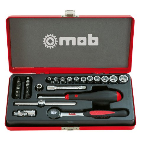 Coffret Métallique 1/4" Mob - 29 Pièces Cliquet Rond Premium
